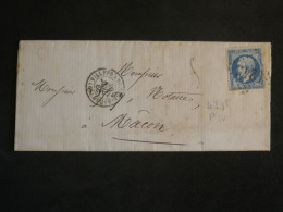 DO18 FRANCE  LETTRE  1866   VILLEFRANCHE A MACON    + N°22   ++ AFF. INTERESSANT+++ - 1849-1876: Classic Period