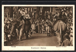 AK Zoo-Besucher Reiten Auf Elefanten  - Elephants