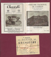 150524 - PROGRAMME THEATRE ODEON 1942 43 + Ticket 38 Frs - Roi Jean Shakespeare - Programas