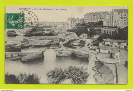 64 BIARRITZ Port Des Pêcheurs Et Vue Générale En 1912 Filets De Pêche Sur Le Quai Passerelle éd Librairie Internationale - Biarritz