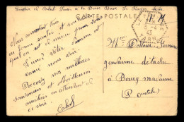 CARTE AYANT VOYAGE EN FM DE LA FREYSSE (TARN) A BOURG-MADAME (PO) LE 3.04.1943 - WW II
