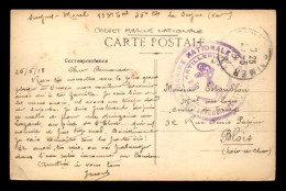 CACHET MARINE NATIONALE - ARTILLERIE DU FRONT DE MER - 5E ARRONDISSEMENT TOULON SUR CARTE DE LA SEYNE - Guerre De 1914-18