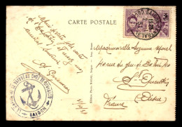 CACHET DU CAPITAINE DE VAISSEAU CHEF DE DIVISION - SAIGON (INDOCHINE) - VOYAGE LE 2.11.1931 - Militärstempel Ab 1900 (ausser Kriegszeiten)