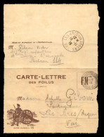 CARTE-LETTRE DES POILUS - NOTRE GLORIEUX 75 - GUERRE 14/18 - Storia Postale