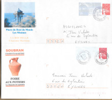 Nelle Aquitaine Entier Luquet Charente Mme Oblitération Manuel Aytré 5-7 2006 Et Jonzac 9-1 2006 - Enveloppes Repiquages (avant 1995)