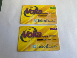 1:061 - Zambia Voka 2 Different Phonecards - Zambie