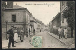 CPA Presles, La Grande Rue De Courcelles, Vue De La Rue  - Presles