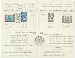 Algérie Feuillet Du Ministère Des Postes Programme Des Ventes Anticipées Grenoble 1968 FDC - Algérie (1962-...)