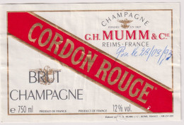 Etiket Etiquette - Vin Wijn - Champagne Cordon Rouge - Mumm & Cie , Reims - Champagner
