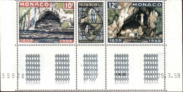 Monaco Poste N** Yv: 498A Mi:596A Grotte De Massabielle Tryptique Coin D.feuille Daté 25-3-58 - Nuevos