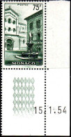 Monaco Poste N** Yv: 398 Mi:491 Place St-Nicolas Coin D.feuille Daté 15.1.54 - Ongebruikt