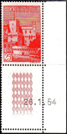 Monaco Poste N** Yv: 397 Mi:490 Palais Princier Coin D.feuille Daté 20-1-54 - Neufs
