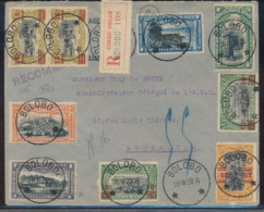 BELGIAN CONGO  TIMBRES DE PA ET EMISSION DE 1921 RECOMMANDE DE BOLOBO 28.06.22 VERS BRUSSELS RIEN AU VERSO - Storia Postale