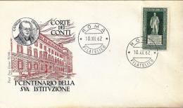 Fdc Roma: CORTE DEI CONTI (1962);  No Viaggiata ; Annullo Filatelico Roma - FDC