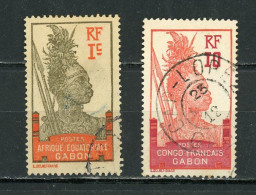 GABON - GUERRIER -  N° Yt 49+53 Obli. - Used Stamps