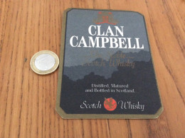 Sous-bock "CLAN CAMPBELL Scotch Whisky" Double Face Identique - Beer Mats