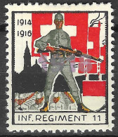 Switzerland Schweiz Soldatenmarken Infanterie Inf. Regiment 11 * 1914 1916 Aufdruck 1940 Wappen 1918 OVERPRINT RARE - Vignettes