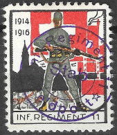 Switzerland Schweiz Soldatenmarken Infanterie Inf. Regiment 11 * 1914 1916 Dunkelblauer Aufdruck 1940 Wappen Regiment RR - Vignetten