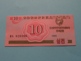 10 Chon - 1988 ( For Grade, Please See Photo ) UNC > North Korea ! - Corée Du Nord