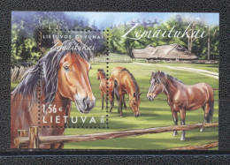 Lituania 2016- Lihuanian Animals- The Zemaitukas Horse M/Sheet - Lituania