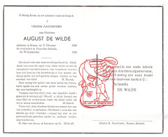 DP August De Wilde 46j. ° Sinaai Sint-Niklaas 1909 † Puivelde Belsele 1956 - Images Religieuses