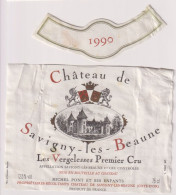 Etiket Etiquette - Vin Wijn - Chateau De Savigny Les Beaune - 1990 - Autres & Non Classés