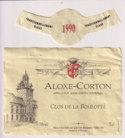 Etiket Etiquette - Vin Wijn - Aloxe Corton - Clos De La Boulotte - 1990 - Andere & Zonder Classificatie