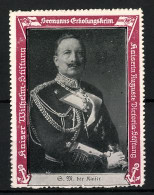 Reklamemarke Kaiser Wilhelm II. Im Portrait, Seemanns-Erholungsheim Kaiserin Auguste Victoria-Stiftung  - Erinnofilie