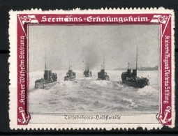 Reklamemarke Torpedoboots-Halbflottille, Seemanns-Erholungsheim Kaiserin Auguste Victoria-Stiftung  - Cinderellas