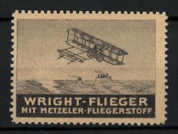 Reklamemarke Wright-Flieger Mit Metzeler Fliegerstoff  - Erinofilia