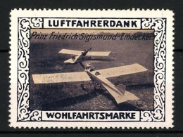 Reklamemarke Print Friedrich Sigismund-Eindecker, Wohlfahrtsmarke Luftfahrerdank  - Erinnophilie