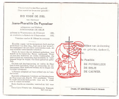 DP Joana Pharailde De Puysseleer ° Waasmunster 1886 † Belsele Sint-Niklaas 1952 X Athanasius De Belie - Devotion Images