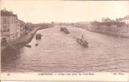 PENICHES - BATELLERIE - COMPIEGNE (60) L'Oise , Vue Prise Du Pont-Neuf - Binnenschepen