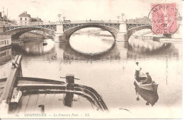 PENICHES - BATELLERIE - COMPIEGNE (60) Le Nouveau Pont En 1906 - Chiatte, Barconi