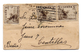 Carta Pequeña Destino Centellas - Storia Postale
