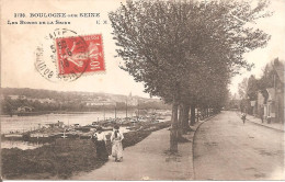 PENICHES - BATELLERIE - BOULOGNE-SUR-SEINE (92) Les Bords De La Seine En 1918 - Péniches