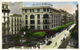 ALGER  La Fontaine Lumineuse Et La Rue D' Isly AU BON MARCHE  Colotisée RV Cachet Ecole De Cavalerie - Algerien