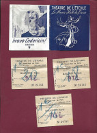 150524 - PROGRAMME THEATRE DE L'ETOILE Music Hall + Billets - Edith Piaf Compagnons De La Chanson Alma Fleury Danse - Programma's