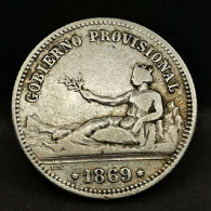 1 PESETA ARGENT 1869 Gouvernement Provisoire ESPAGNE / SPAIN SILVER - Eerste Muntslagen