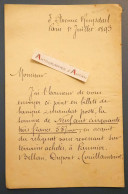 ● Auguste DREYFUS Franco Péruvien Né à Wissembourg (Bas Rhin) Lettre 1893 Notaire Neauphle Le Château - Autographe - Autres & Non Classés