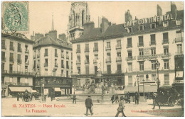 44 NANTES. Place Royale Café Continental 1907 - Nantes