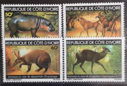 Elfenbeinküste 1979 Wildlebende Säugettiere Mi 586 + 597/99** - Costa D'Avorio (1960-...)