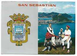 VISTA DESDE EL MONTE ULIA Y ESCUDO DE LA CIUDAD / VIEW FROM MOUNT ULIA AND TOWN'S SHIELD.-  SAN SEBASTIAN - ( DONOSTIA ) - Guipúzcoa (San Sebastián)