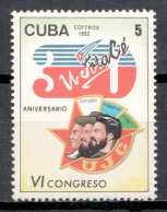 Cuba 1992 / Socialist Youth MNH Juventudes Socialistas Junge Sozialisten / Cu20753  C1-5 - Nuevos