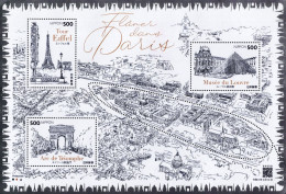 Japan - 2024 - Stroll Around Paris - Mint Stamp Sheetlet With Hot Foil Imprint - Ungebraucht