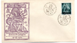 Carta Con Matasellos Commemorativo De Coronacion Virgen De Cartagena - Covers & Documents