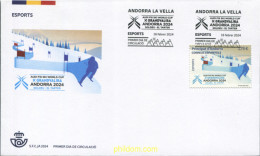 730922 MNH ANDORRA. Admón Española 2024 COPA DEL MUNDO DE ESQUÍ ALPINO AUDI FIS - Unused Stamps