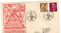 Carta Con Matasellos Commemorativo De Coronacion Virgen De Balaguer 1955 - Briefe U. Dokumente