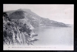 Cp, 06, Route De Nice à Monaco, Le Cap D'Ail Et La Tête De Chien, Voyagée 1909 - Autres & Non Classés