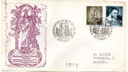 Carta Con Matasellos Commemorativo De Coronacion Virgen De Vitoria 1955 - Brieven En Documenten